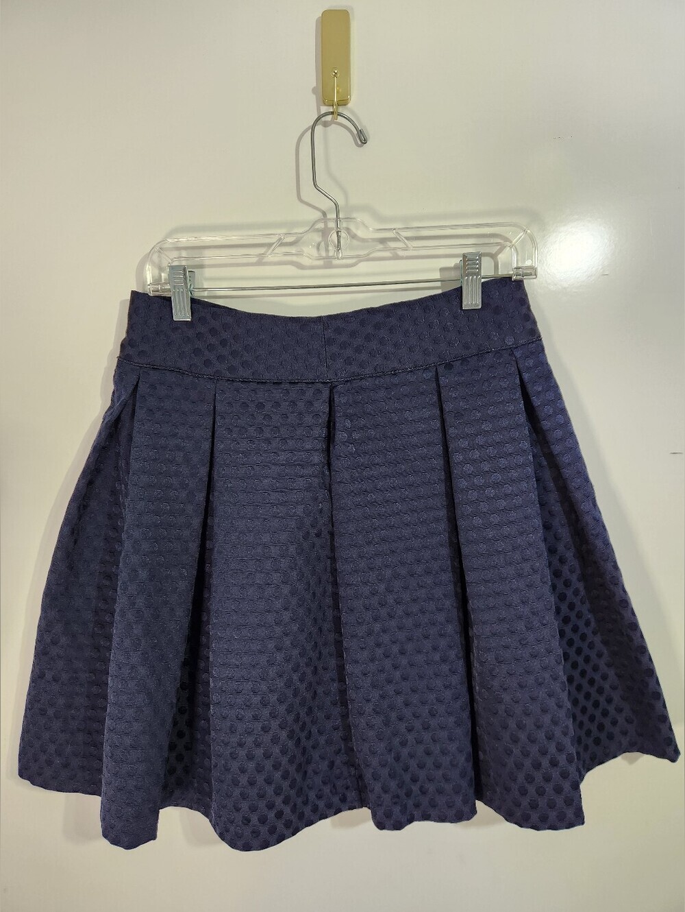 Everleigh Navy Textured Polka Dot Skirt, Size Medium
